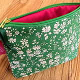 Liberty Tana Lawn Travel Pouch - Capel Emerald