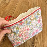 Liberty Tana Lawn Travel Pouch - Lodden Wild Cherry